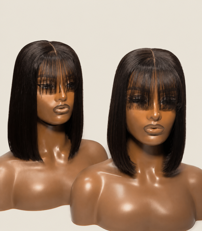 Sleek Fringe Bob Wig – Premium Straight Cut Lace Front Wig