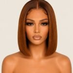 12" Burnt Orange Straight Bob Wig