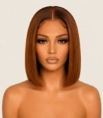 12" Burnt Orange Straight Bob Wig