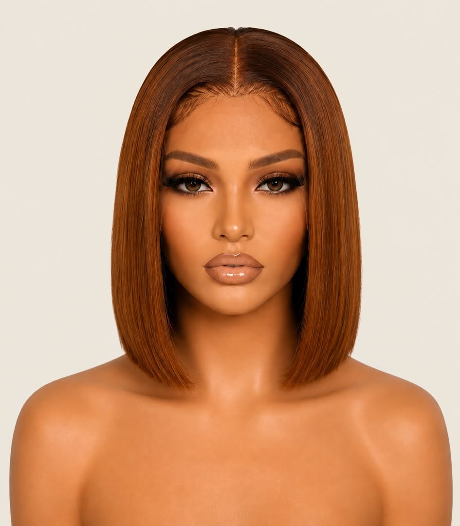 WhatsApp Image 2026-08-03 at 4.26.18 PM 12" Burnt Orange Straight Bob Wig - Image 1