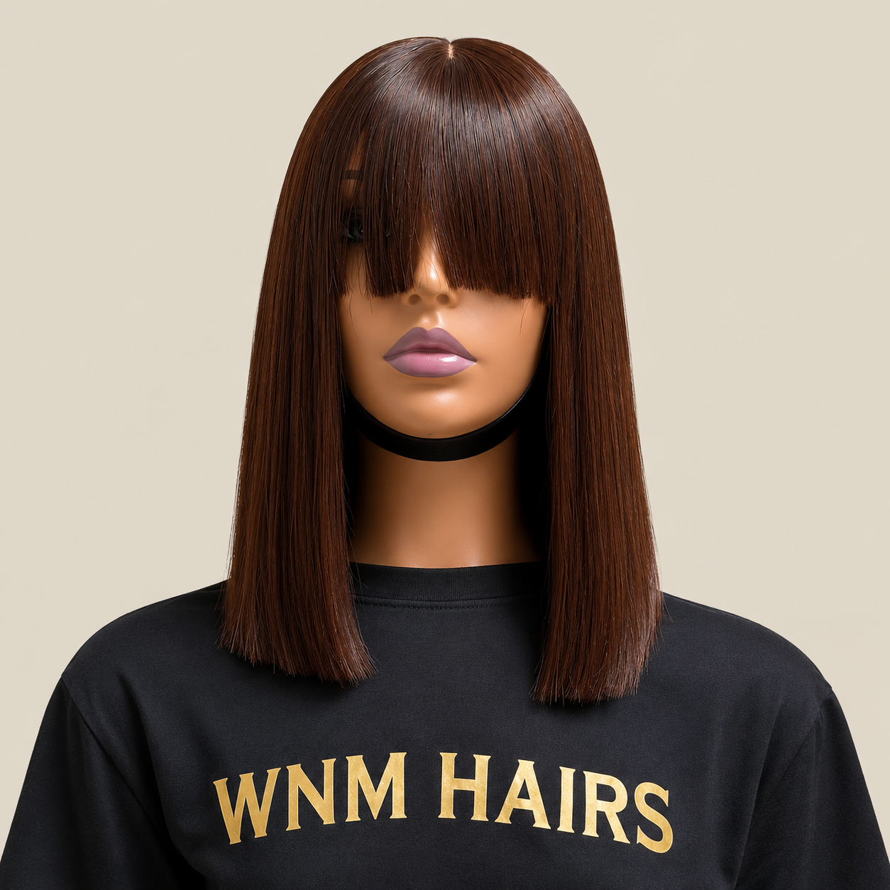 WNM Hair Brown Straight Wig - Image 1